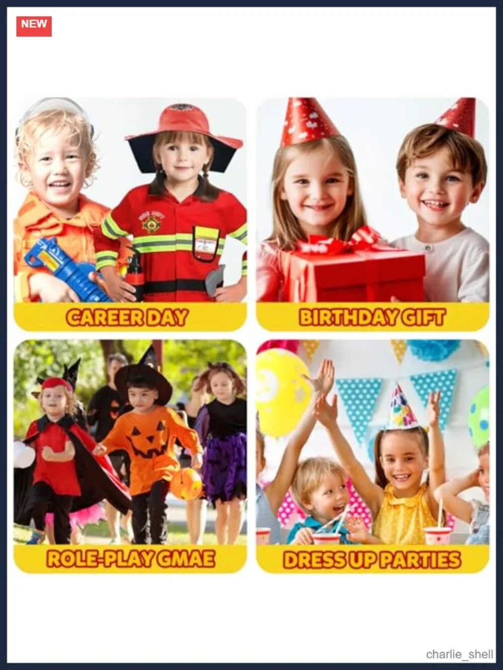 Kids Firefighter Costume Set 8pc Fireman Outfit Pretend Play Dress Up